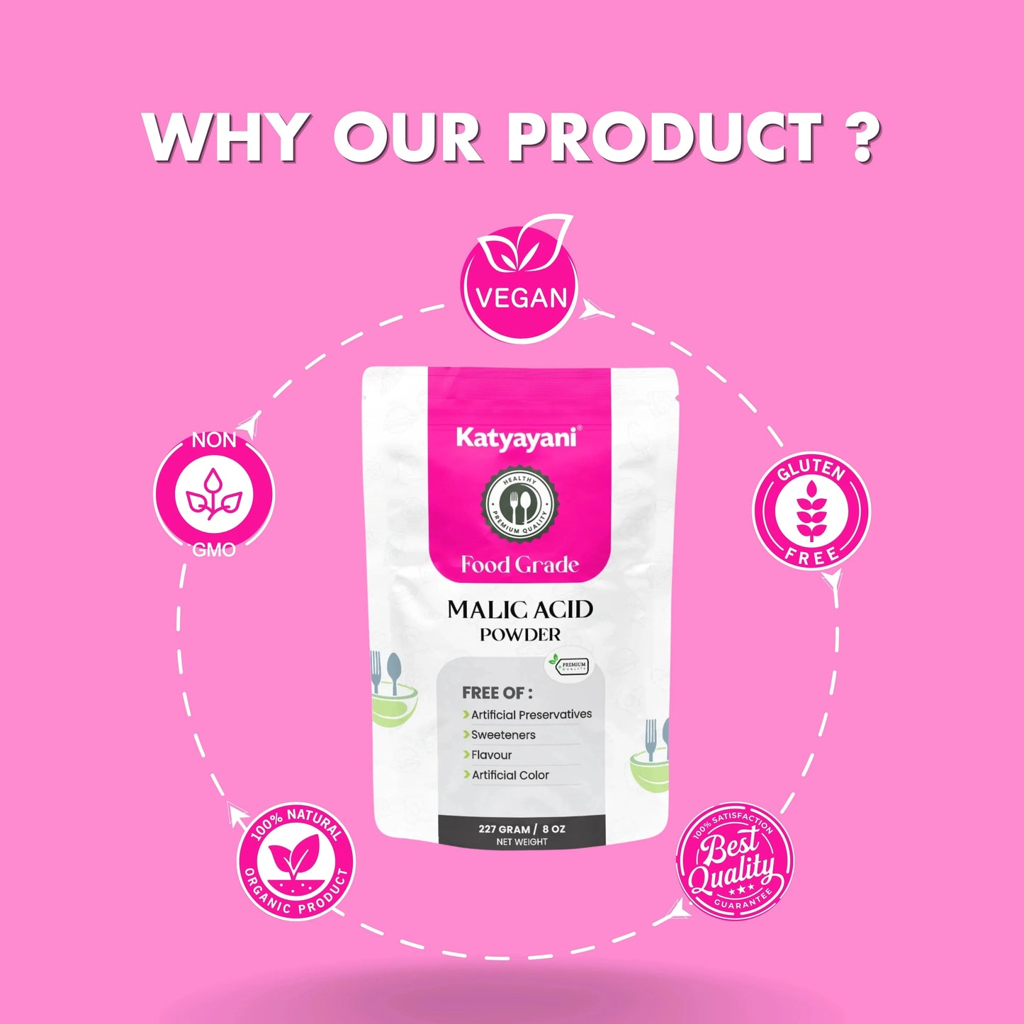 GGV Malic Acid - Natural Food Grade Powder Green Garden Vibes Grades