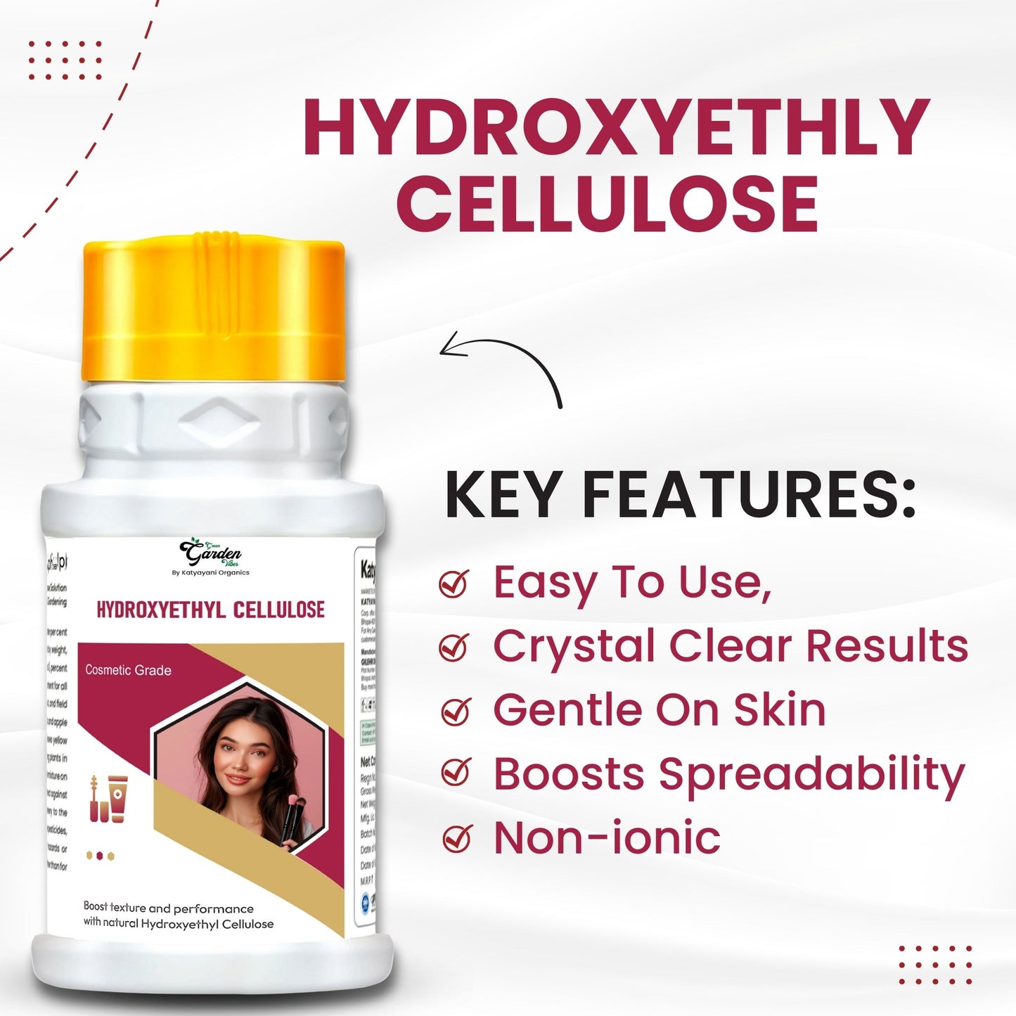 katyayani GGV HydroxyEthyl Cellulose-Cosmetic Grade Green Garden Vibes Grades