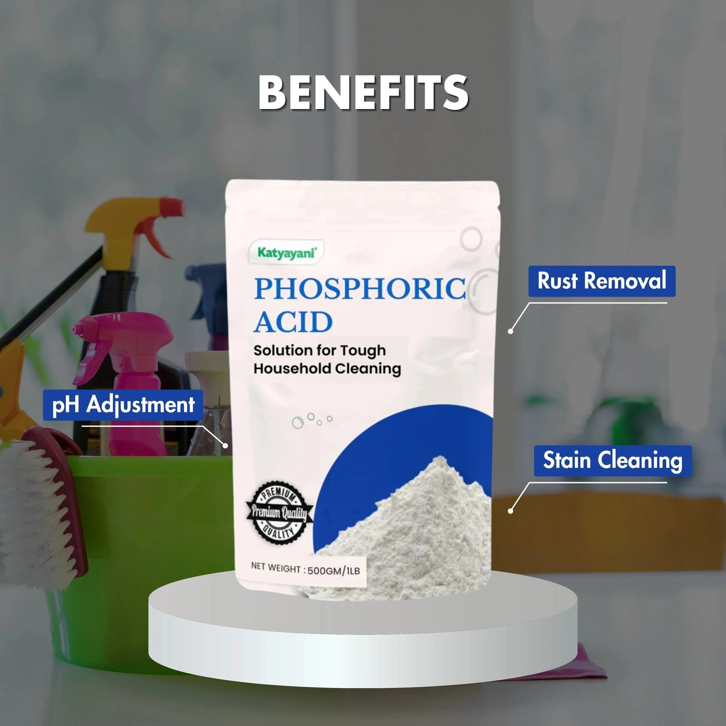 GGV Phosphoric Acid 500gm-Industrial Grade | Powerful Cleaning Agent Green Garden Vibes Grades