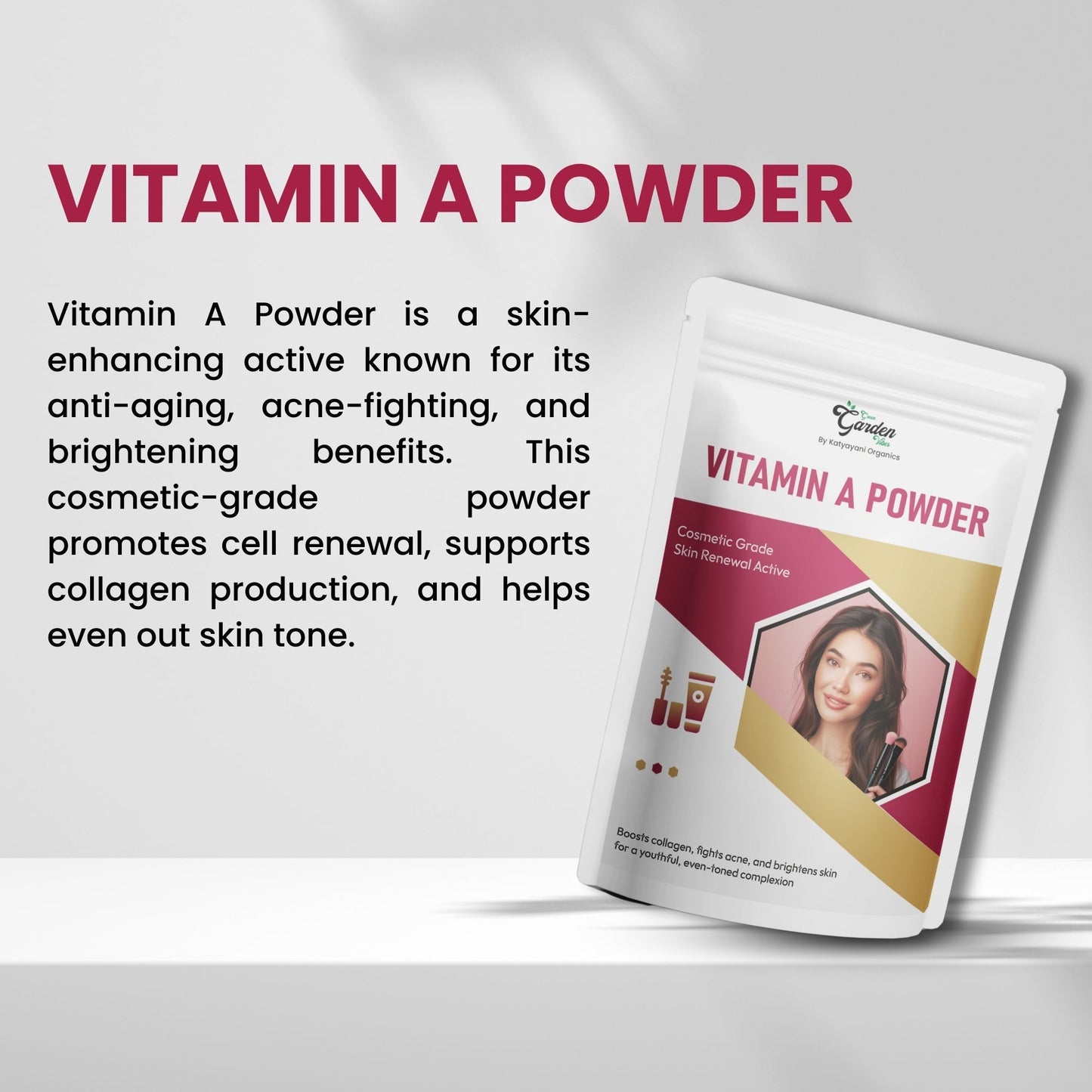 GGV Vitamin A Powder 113 gm (4 oz)-Cosmetic Grade Green Garden Vibes Grades