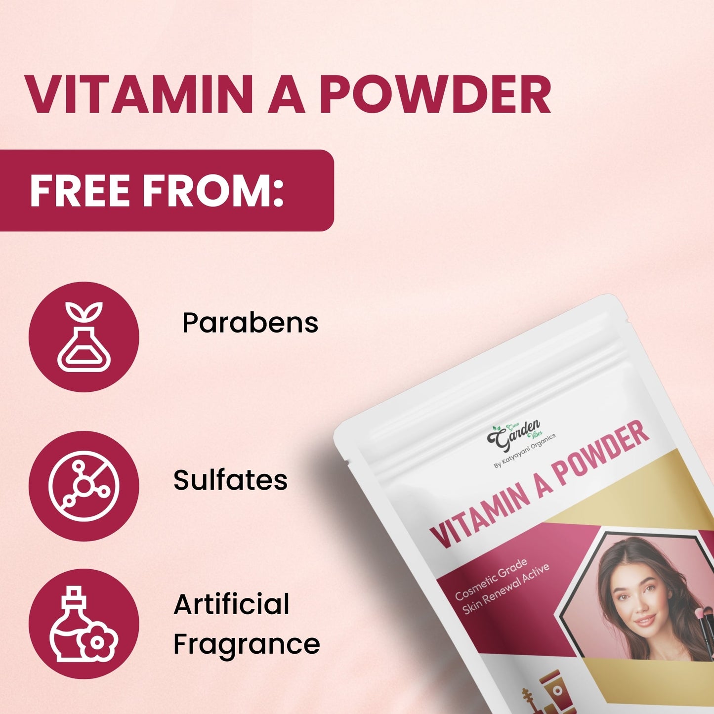 GGV Vitamin A Powder 113 gm (4 oz)-Cosmetic Grade Green Garden Vibes Grades