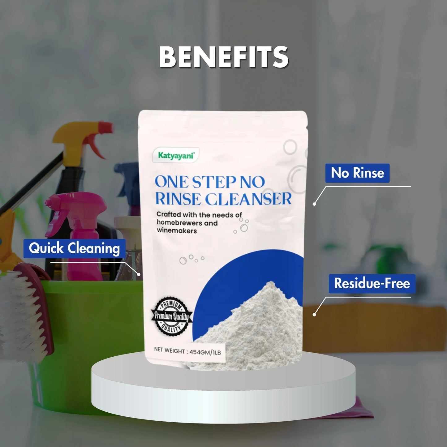 GGV One Step No Rinse Cleanser 454 gm (1lb)-Cleaning Grade Green Garden Vibes Grades