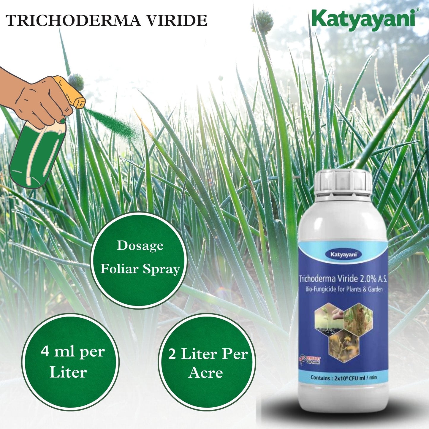 Katyayani Trichoderma Viride Liquid | Bio Crop Care Solution | Soil & Root Health Enhancer Green Garden Vibes Canada