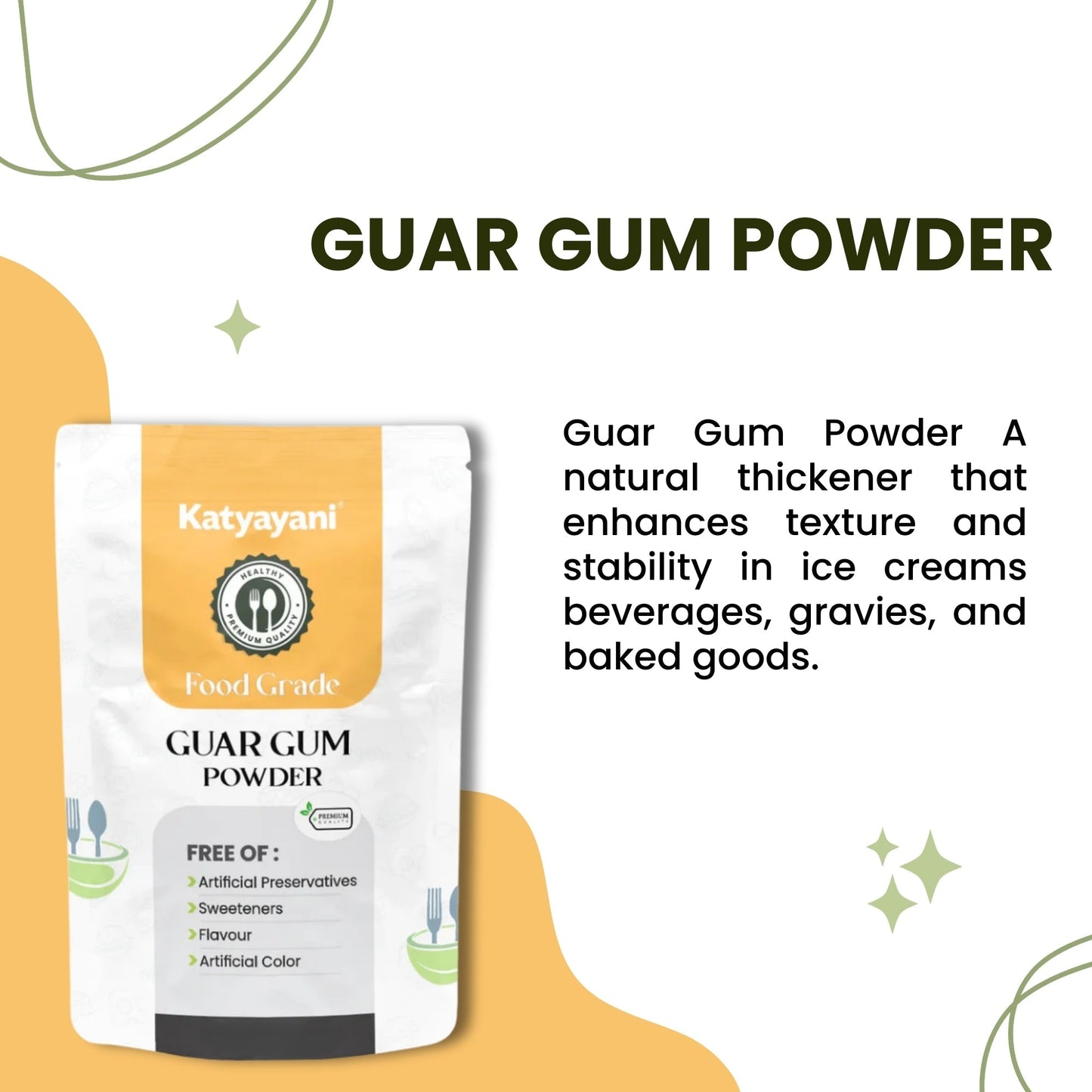 Guar Gum Powder 284 gm (10 oz)-Food Grade Green Garden Vibes Grades
