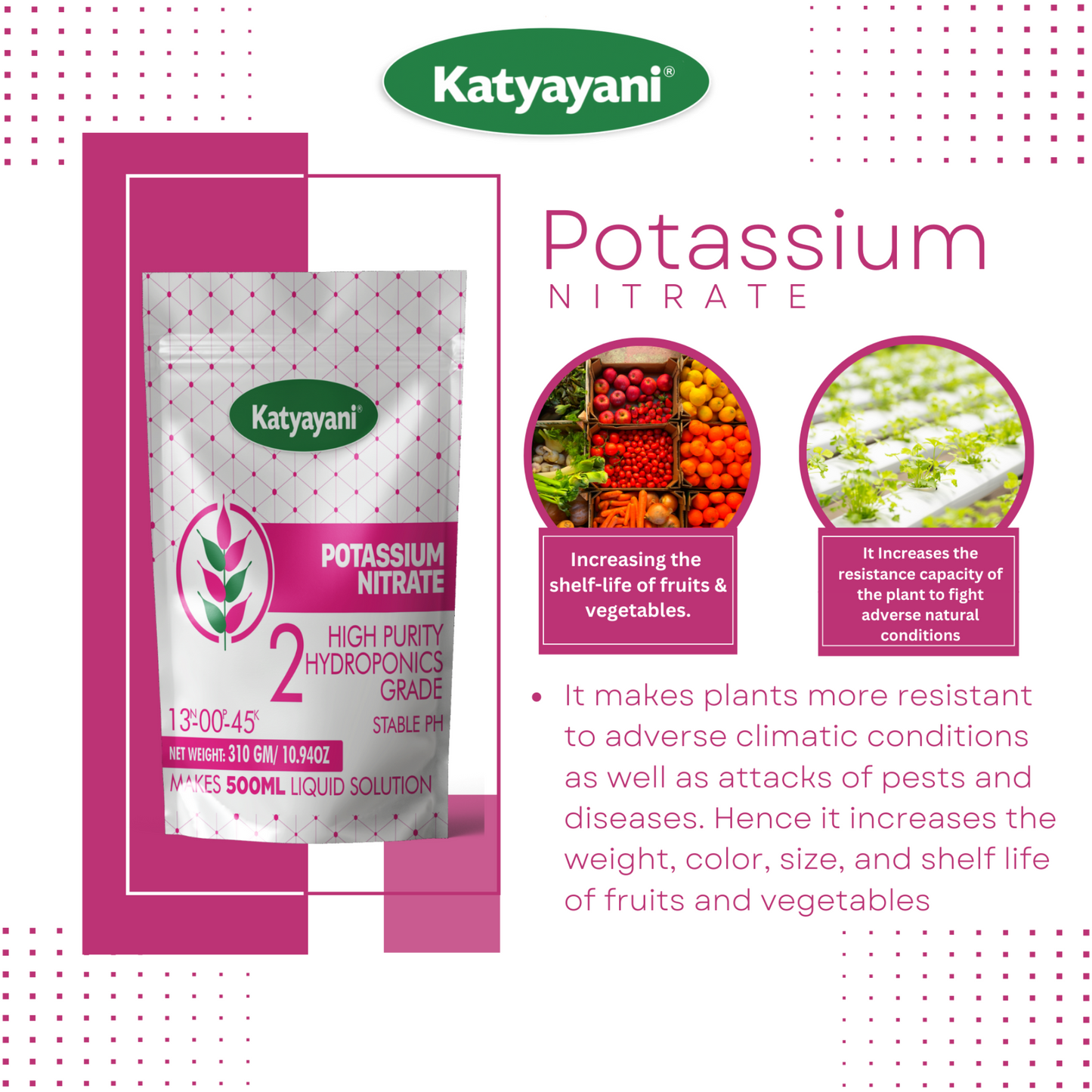 Katyayani Potassium Nitrate Fertilizer | High Potash + Balanced Nitrogen | Water-Soluble Formula | Canada Green Garden Vibes Canada
