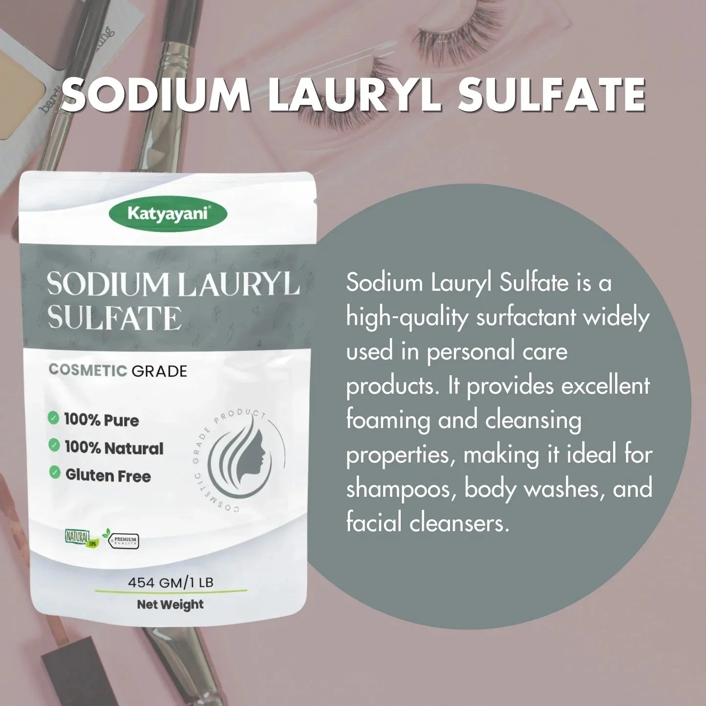 GGV Sodium Lauryl Sulfate (SLS) Cosmetic Grade 500 gm | Buy 1 Get 1 Free | High-Purity Foaming & Cleansing Agent for Personal Care Formulations Green Garden Vibes Canada