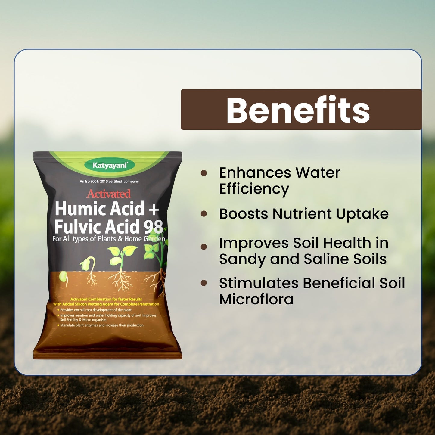 GGV Activated Humic Acid + Fulvic Acid 98% | Organic Soil Conditioner & Plant Growth Enhancer Green Garden Vibes Canada