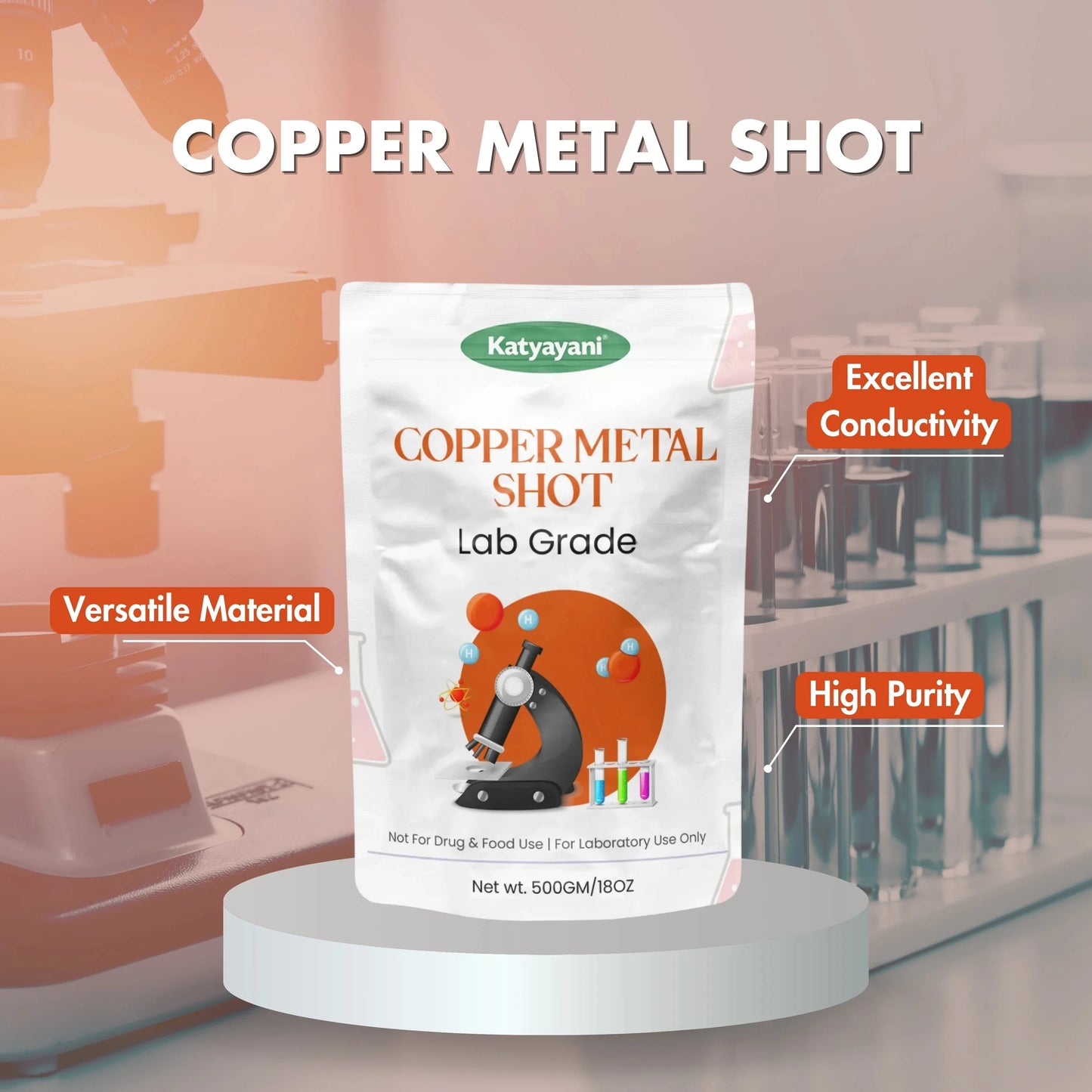 GGV Copper Metal Shot- 500gm (17.6oz)-Lab Grade Green Garden Vibes Grades