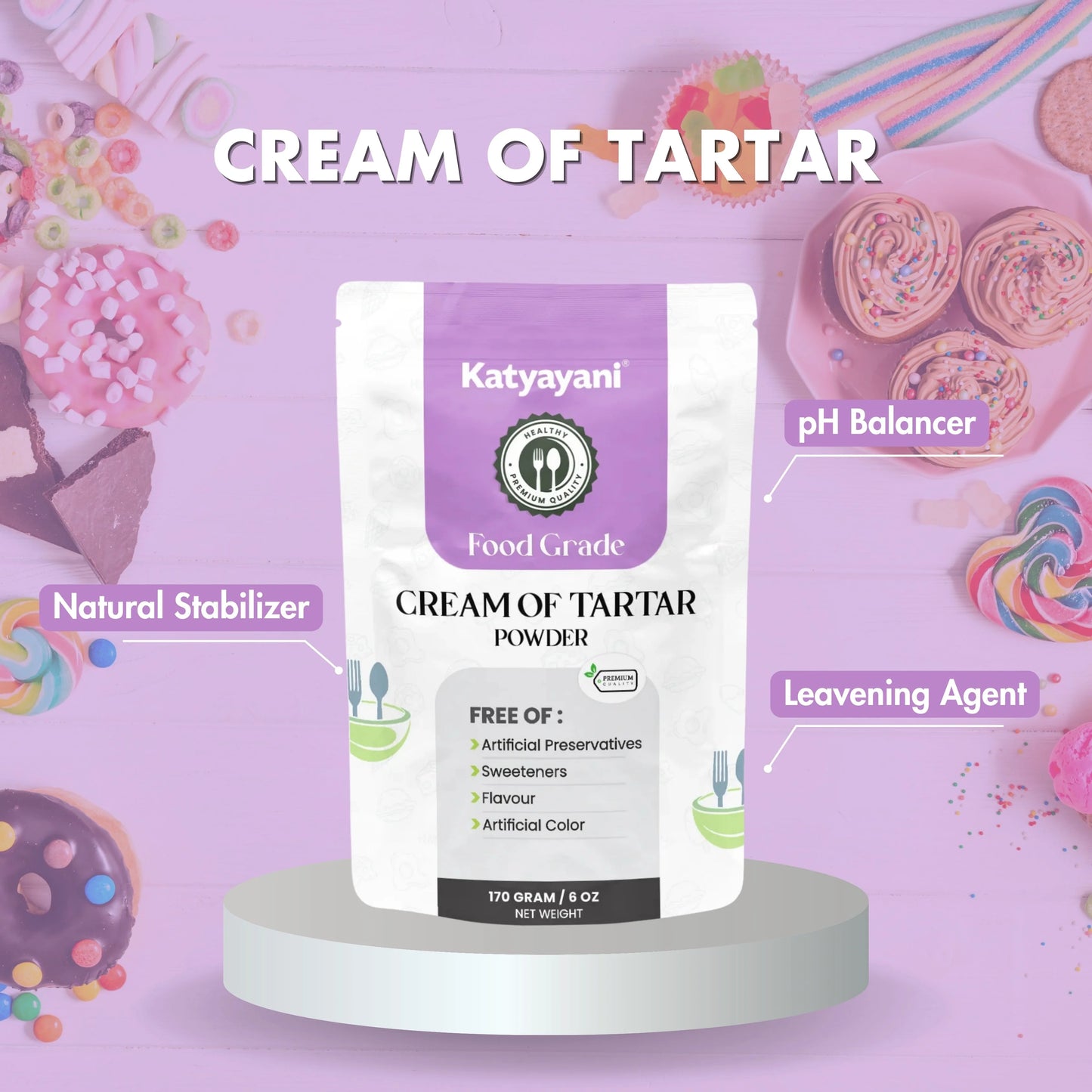 GGV Cream of Tartar 170 gm (6 oz)-Food Grade Green Garden Vibes Grades