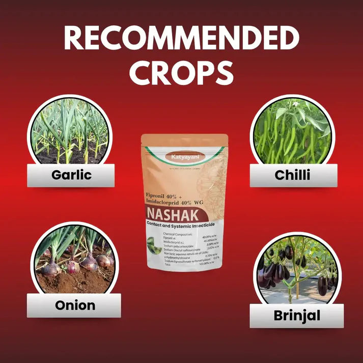 Katyayani Nashak | Fipronil 40% + Imidacloprid 40% WG | Pesticide for White grub Jassids, Thrips
