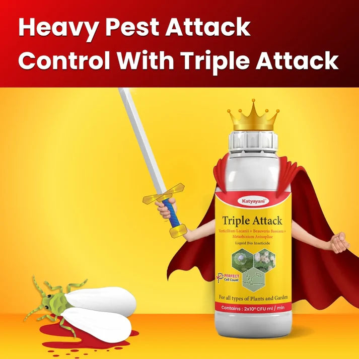 Katyayani Triple Attack – Organic Biological Insecticide | Liquid Fungal Pest Control | Non-Toxic