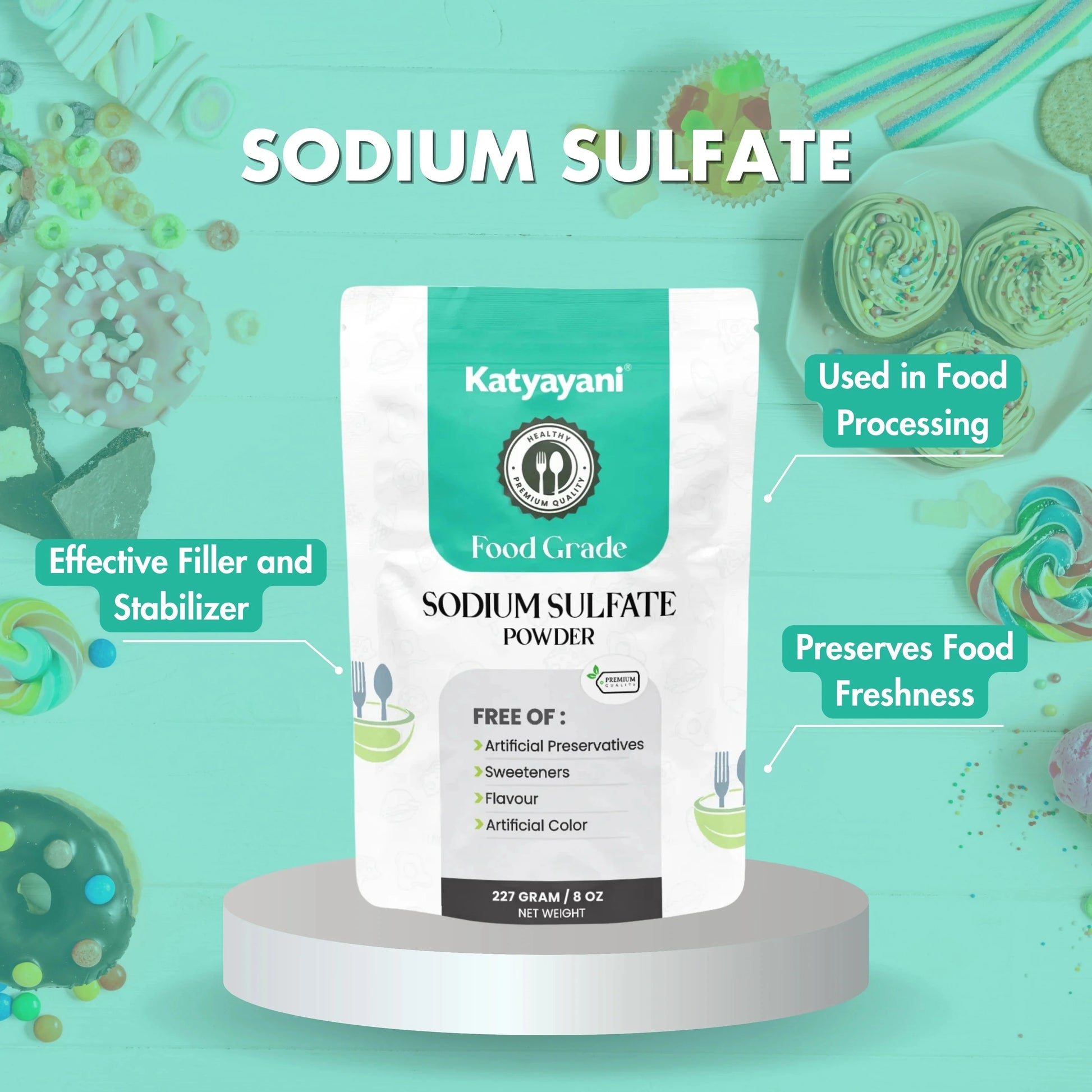 GGV Sodium Sulfate 227 gm (8oz)-Food Grade Green Garden Vibes Grades