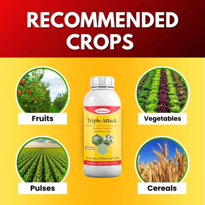 Katyayani Triple Attack – Organic Biological Insecticide | Liquid Fungal Pest Control | Non-Toxic