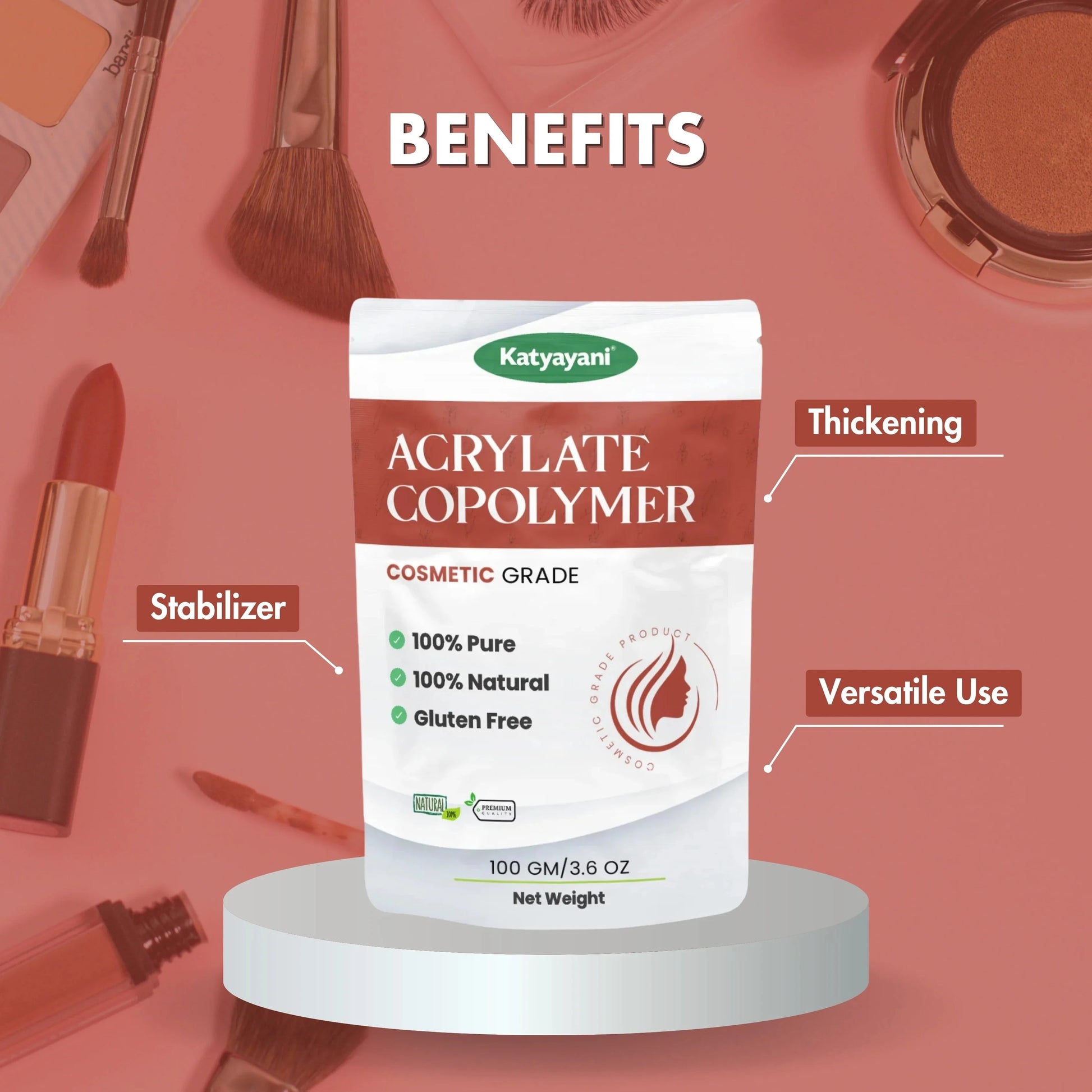 GGV Acrylate Copolymer for Skin and Hair Care |100 gm (3.6 oz)|Cosmetic Grade Green Garden Vibes Grades