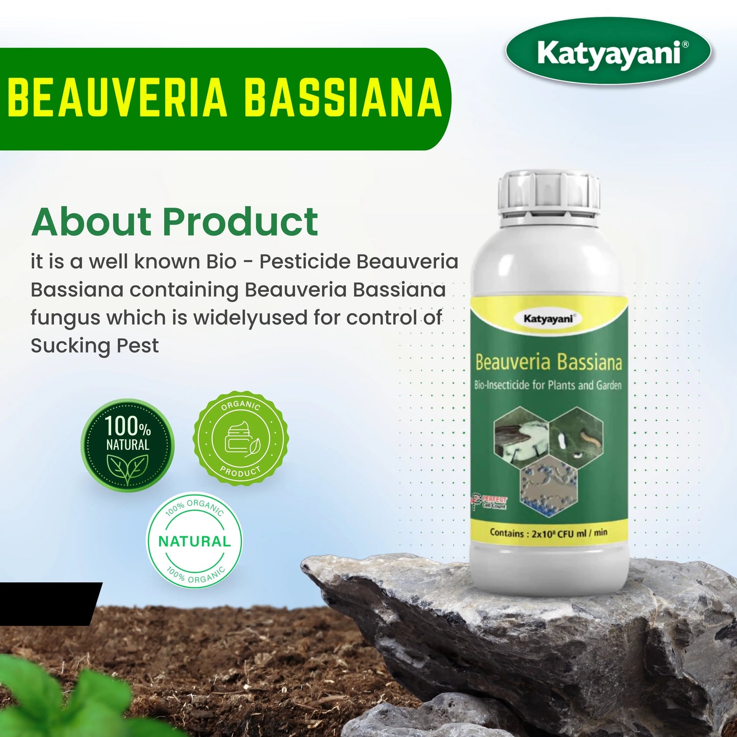 Beauveria Bassiana Liquid Bio-Insecticide for Organic Pest Control in Gardens & Farms