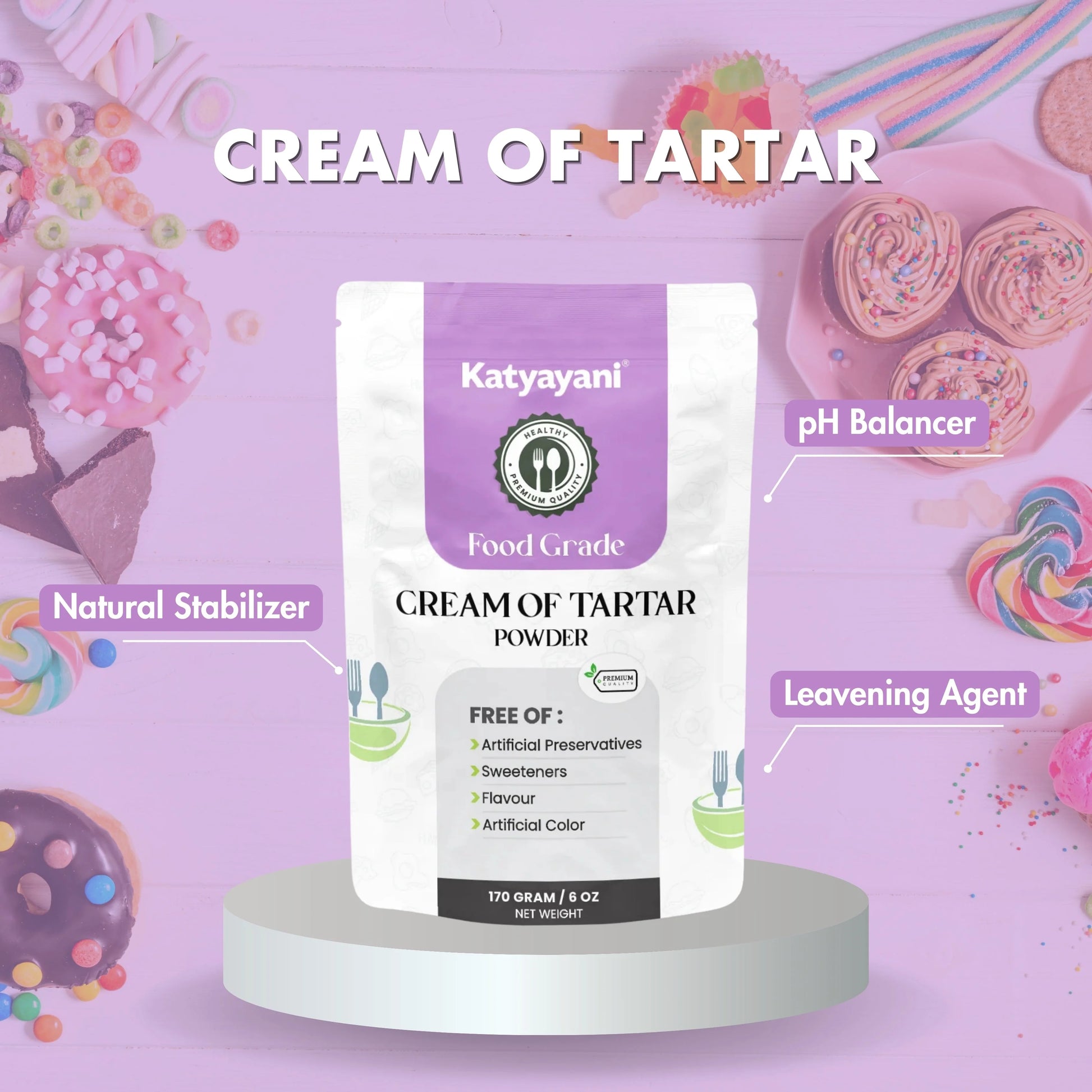 GGV Cream of Tartar 170 gm (6 oz)-Food Grade Green Garden Vibes Grades