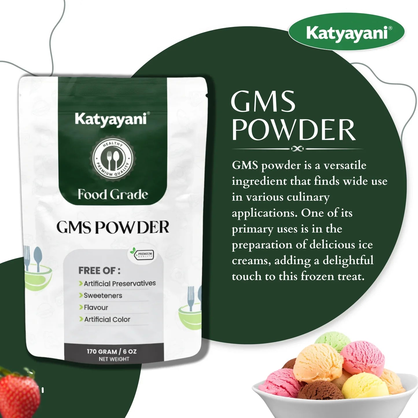 Katyayani GMS Food Grade Powder for Smooth Texture and Improved Shelf Stability